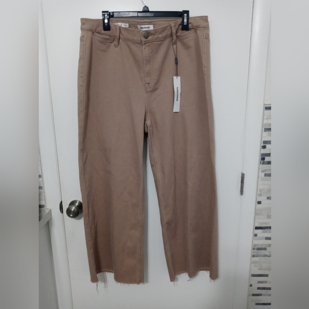 Vigoss Alanis Wide Leg Beige Stretch Denim Jeans W Pockets Stitch Fix 20w New